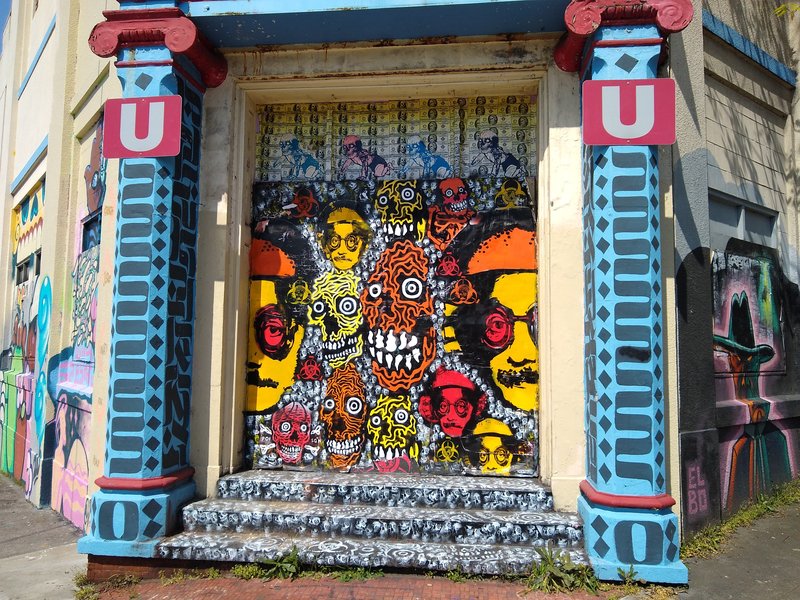Street Art on Portland door 