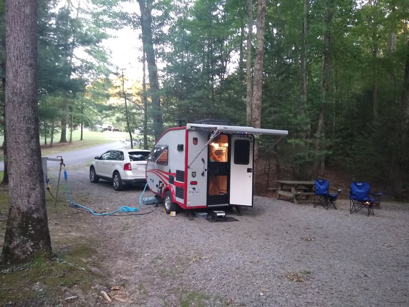 Little Beaver State Park campsite with camper