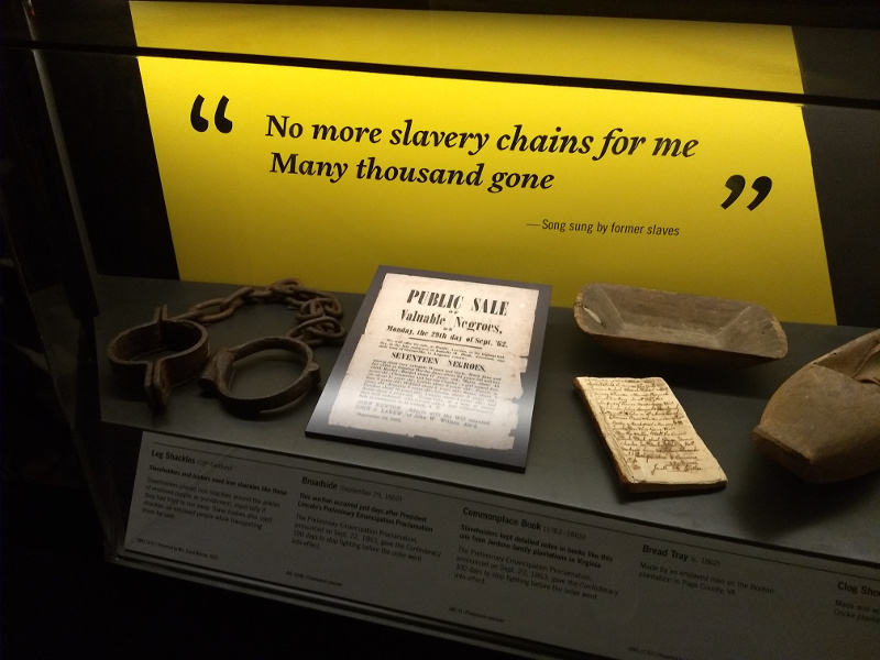 American Civil War Museum - Slavery artifacts