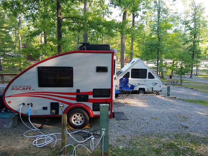 Camper at campground